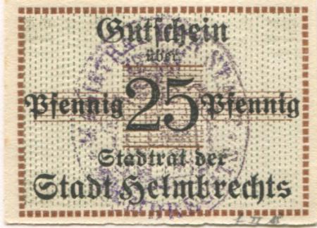 Helmbrechts - Stadt - -- - 25 Pfennig 