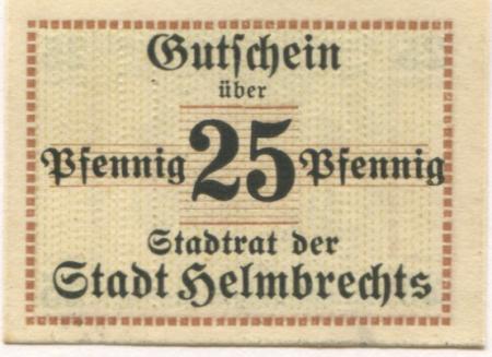 Helmbrechts - Stadt - -- - 25 Pfennig 