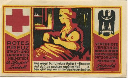 Helmstedt - Rotes Kreuz und vereinigte Verbände heimattreuer Oberschlesier, Ortsgruppe Helmstedt - 24.12.1921 - 2 Mark 