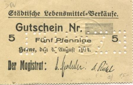 Herne - Stadt - 4.8.1914 - 5 Pfennig 