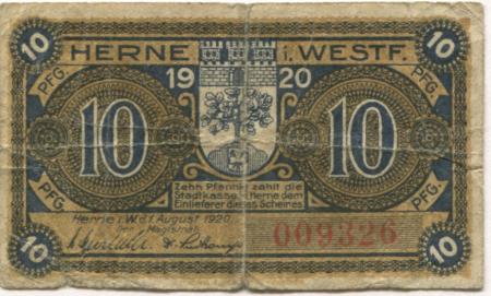 Herne - Stadt - 1.8.1920 - 10 Pfennig 