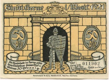 Herne - Stadt - 1.7.1921 - 50 Pfennig 
