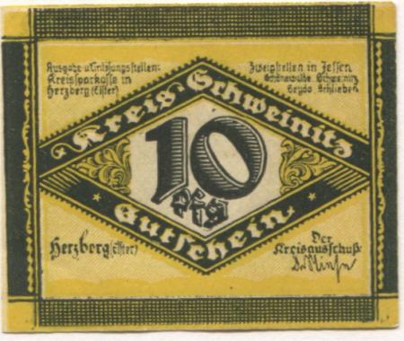 Herzberg - Kreis Schweinitz - -- - 10 Pfennig 