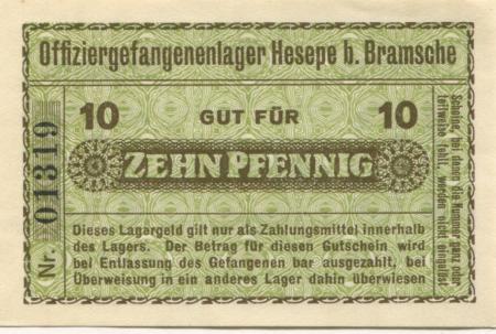 Hesepe (heute: Bramsche) - Offizier-Gefangenenlager - -- - 10 Pfennig 