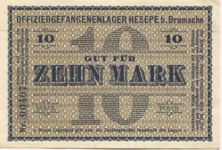 Hesepe (heute: Bramsche) - Offizier-Gefangenenlager - -- - 10 Mark 