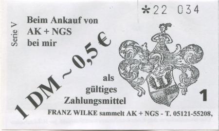 Hildesheim - Wilke, Franz, Ansichtskarten, Notgeld - -- - 1 D-Mark 