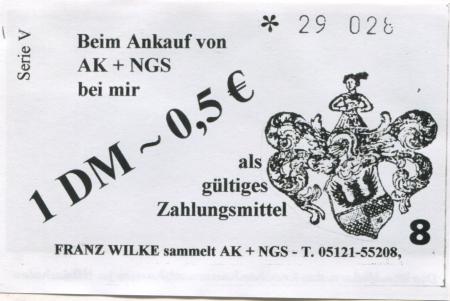 Hildesheim - Wilke, Franz, Ansichtskarten, Notgeld - -- - 1 D-Mark 
