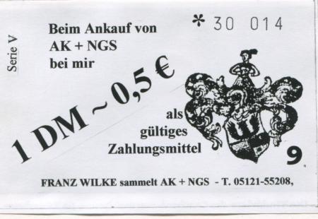 Hildesheim - Wilke, Franz, Ansichtskarten, Notgeld - -- - 1 D-Mark 