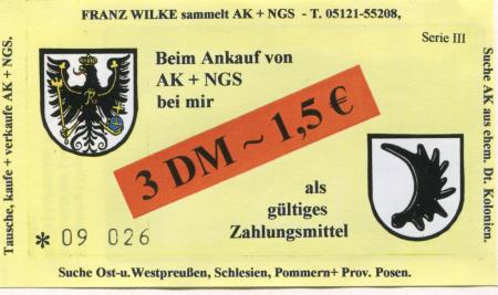 Hildesheim - Wilke, Franz, Ansichtskarten, Notgeld - -- - 3 D-Mark 