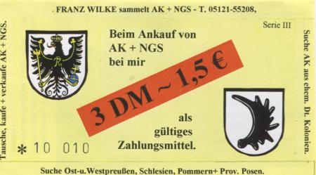 Hildesheim - Wilke, Franz, Ansichtskarten, Notgeld - -- - 3 D-Mark 