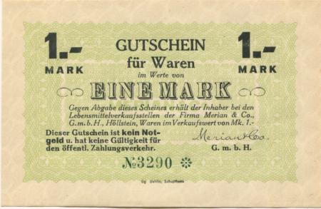 Höllstein (heute: Steinen) - Merian & Co GmbH - -- - 1 Mark 