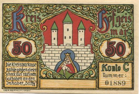 Hofgeismar - Kreis - -- - 50 Pfennig 