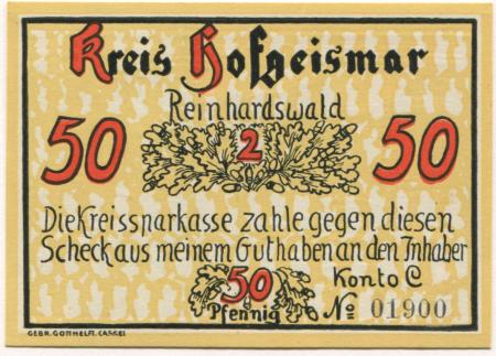 Hofgeismar - Kreis - -- - 50 Pfennig 