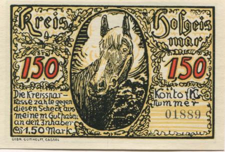 Hofgeismar - Kreis - -- - 1.50 Mark 