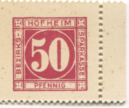 Hofheim - Bezirkssparkasse - -- - 50 Pfennig 