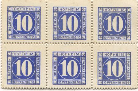 Hofheim - Bezirkssparkasse - -- - (60) Pfennig 