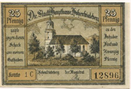 Hohenfriedeberg (heute: PL-Dobromierz) - Stadt - -- - 25 Pfennig 