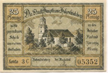 Hohenfriedeberg (heute: PL-Dobromierz) - Stadt - -- - 25 Pfennig 