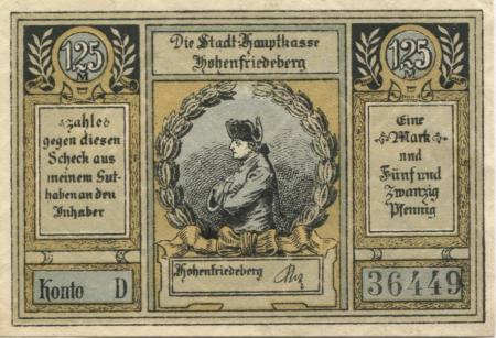 Hohenfriedeberg (heute: PL-Dobromierz) - Stadt - -- - 1.25 Mark 