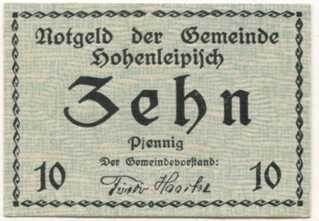 Hohenleipisch - Gemeinde - - 31.12.1920 - 10 Pfennig 