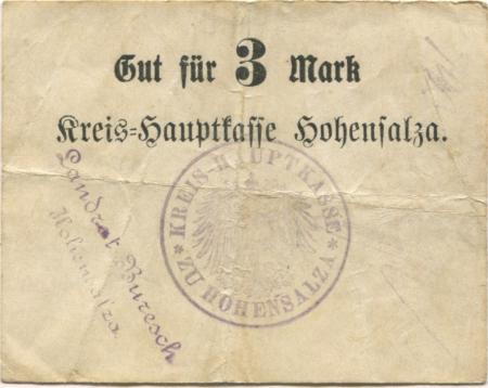 Hohensalza (heute: PL-Inowroclaw) - Kreis - -- - 3 Mark 
