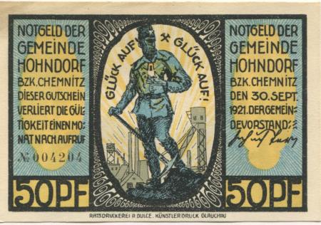 Hohndorf - Gemeinde - 30.9.1921 - 50 Pfennig 