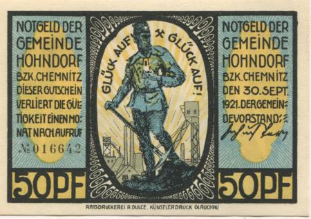 Hohndorf - Gemeinde - 30.9.1921 - 50 Pfennig 