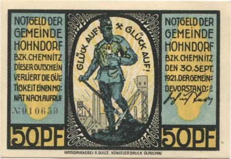 Hohndorf - Gemeinde - 30.9.1921 - 50 Pfennig 