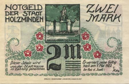 Holzminden - Stadt - - 1.5.1922 - 2 Mark 