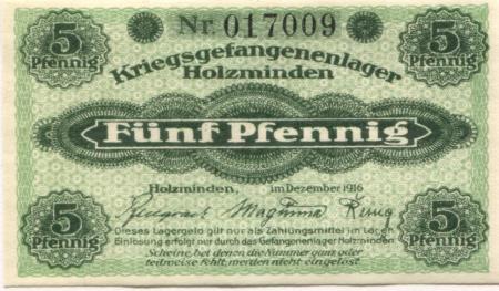 Holzminden - Kriegsgefangenenlager - Dezember 1916 - 5 Pfennig 