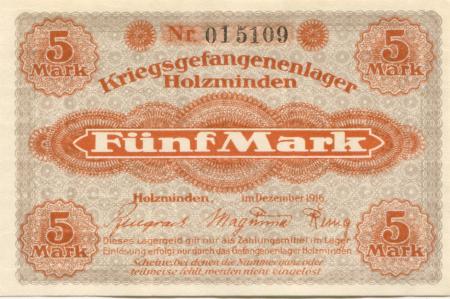 Holzminden - Kriegsgefangenenlager - Dezember 1916 - 5 Mark 