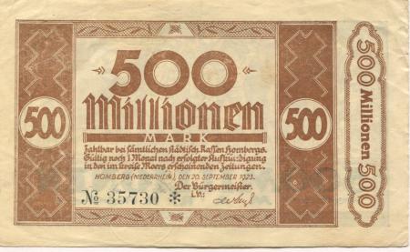 Homberg (heute: Duisburg) - Stadt - 20.9.1923 - 500 Millionen Mark 