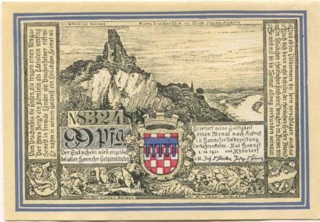 Honnef - Verkehrsvereine Bad Honnef und Rhöndorf - 1.10.1921 - 99 Pfennig 