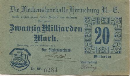 Horneburg - Flecken - 23.10.19233 - 20 Milliarden Mark 
