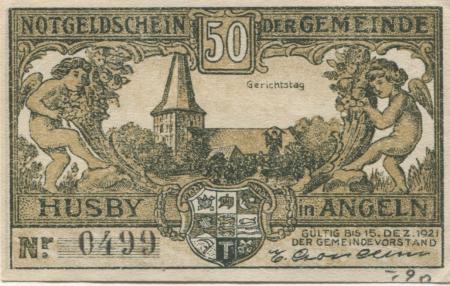 Husby - Gemeinde - - 15.12.1921 - 50 Pfennig 
