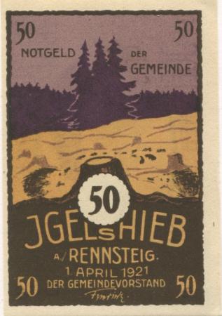 Igelshieb (heute: Neuhaus) - Gemeinde - 1.4.1921 - 50 Pfennig 