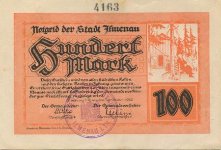 Ilmenau - Stadt - 13.10.1922 - 100 Mark 