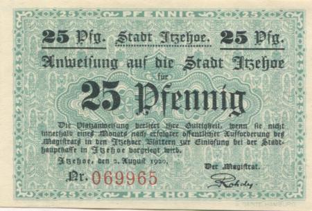 Itzehoe - Stadt - 2.8.1920 - 25 Pfennig 