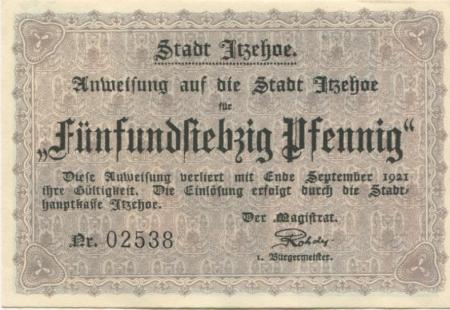 Itzehoe - Stadt - - 30.9.1921 - 75 Pfennig 