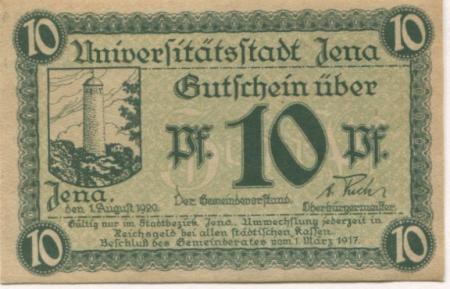 Jena - Stadt - 1.8.1920 - 10 Pfennig 