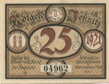 Jeßnitz - Stadt - 1921 - 25 Pfennig 