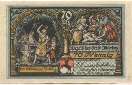 Jüterbog - Stadt - 1.10.1920 - 31.3.1922 - 70 Pfennig 