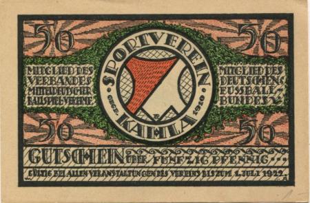 Kahla - Sportverein - - 1.7.1922 - 50 Pfennig 
