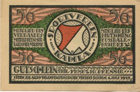 Kahla - Sportverein - - 1.7.1922 - 50 Pfennig 