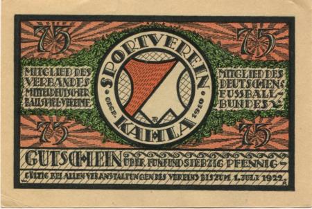 Kahla - Sportverein - - 1.7.1922 - 75 Pfennig 