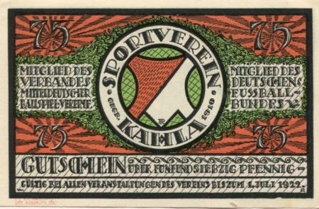 Kahla - Sportverein - - 1.7.1922 - 75 Pfennig 