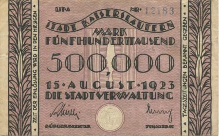 Kaiserslautern - Stadt - 15.8.1923 - 500000 Mark 