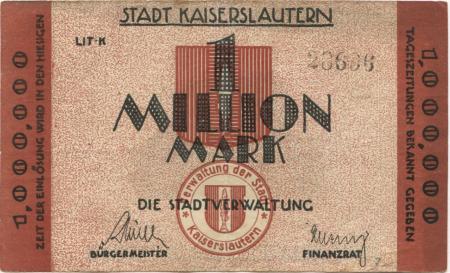 Kaiserslautern - Stadt - 15.8.1923 - 1 Million Mark 