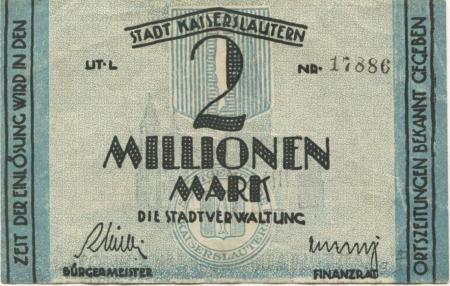 Kaiserslautern - Stadt - 15.8.1923 - 2 Millionen Mark 