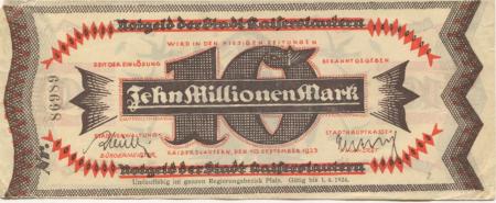 Kaiserslautern - Stadt - 10.9.1923 - 1.4.1924 - 10 Millionen Mark 